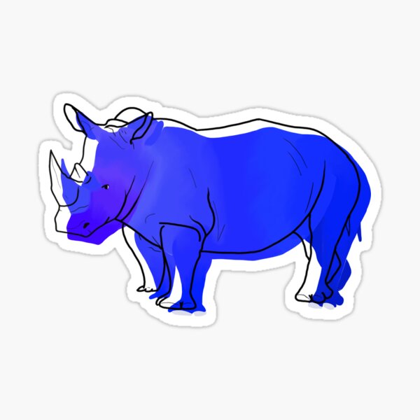 Aquarell White Rhino Sticker
