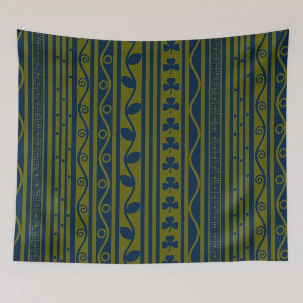 Item preview, Olive And Navy Blue Retro Pattern  designed and sold by Oirabot.