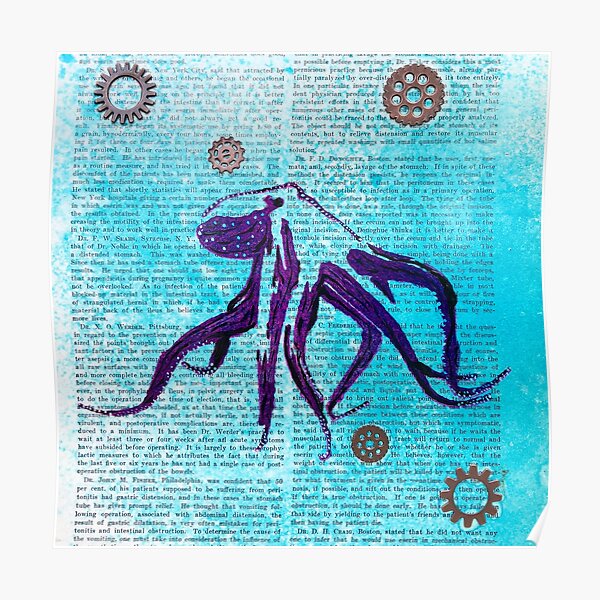 Steampunk Octopus Poster