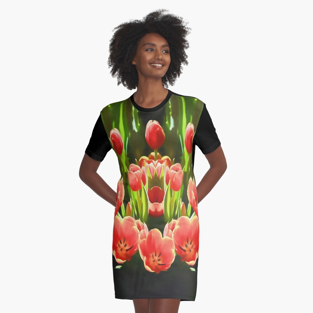 Tulips (digital painting) Graphic T-Shirt Dress