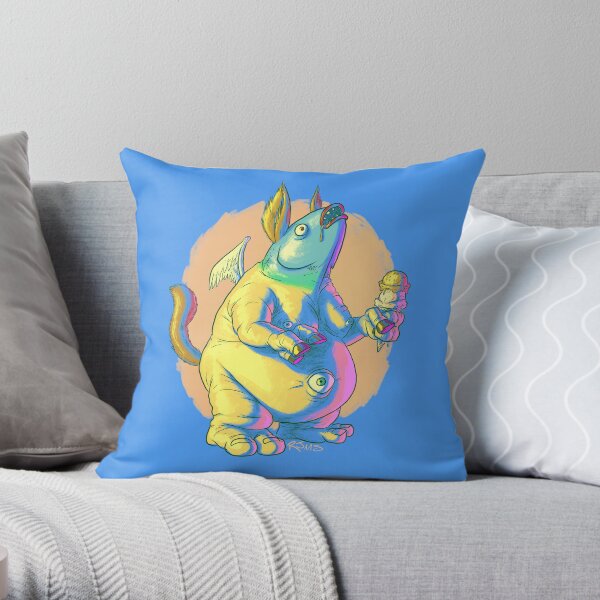 Glarglarac Sure Does Love His Ice Cream Throw Pillow