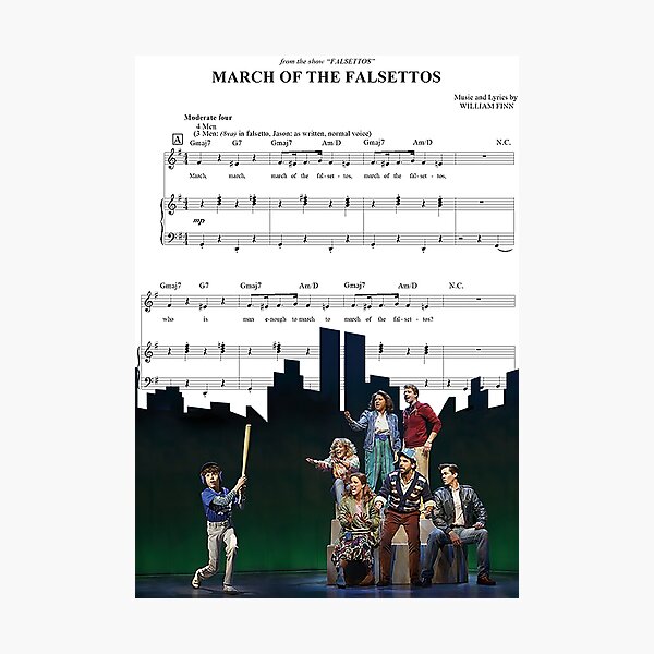 "Falsettos Sheet Music March of the Falsettos" Photographic Print by