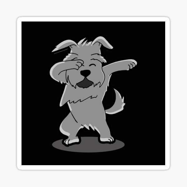 Divertido Schnauzer - Dog Dab Dancing Canis Canis Terrier Humor Pegatina