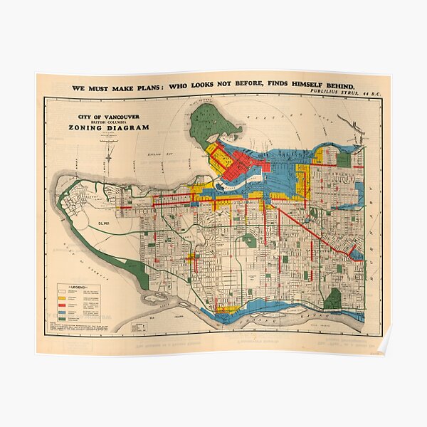 City of Vancouver, British Columbia : zoning diagram (1931) Poster