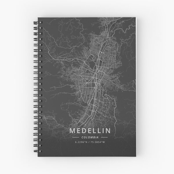 Aperçu de l'œuvre Medellin, Colombie Dark Map créée et vendue par DesignerMapArt.