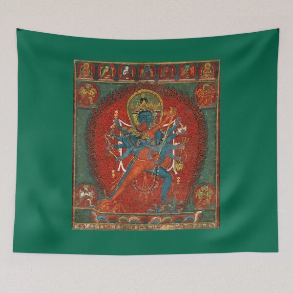 Item preview, Buddhist Painting: Chakrasamvara and Vajravarahi (Restored Tibetan Artwork) designed and sold by PromoteProgress.