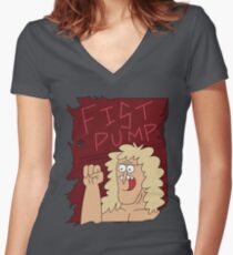 Fist Pump Poster Regular Show Women's Fitted V-Neck T-Shirt