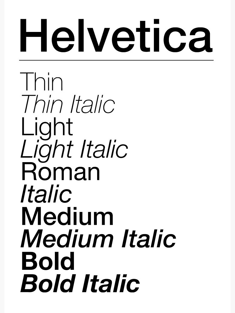 Helvetica Font Family