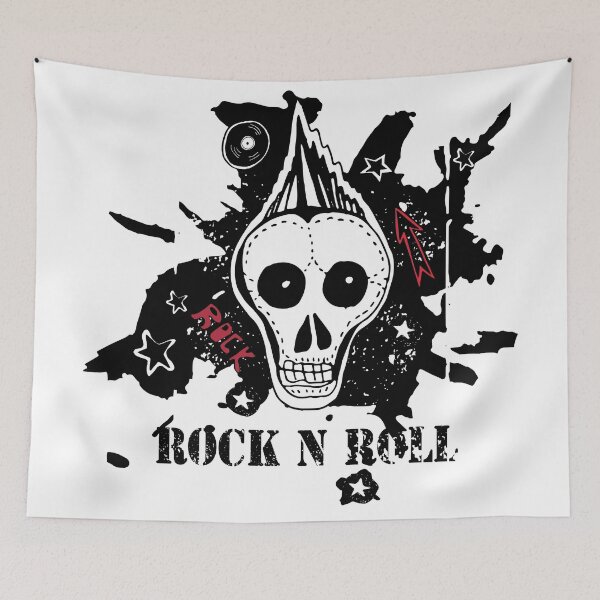 Item preview, Skull with punk hairs.  designed and sold by TrishaMcmillan.