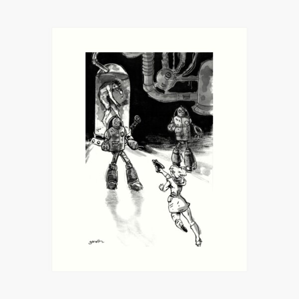 Sci-fi pin-up. Art Print