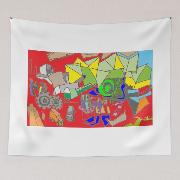 Item preview, Red abstract 13 designed and sold by Sukhpal Grewal Ethnic Art.
