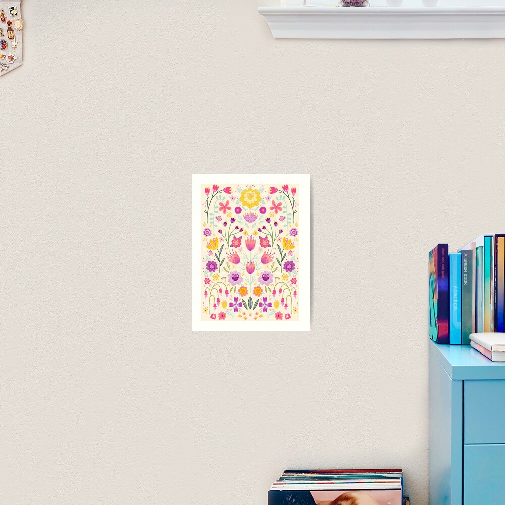 Bright Floral Symmetry Art Print