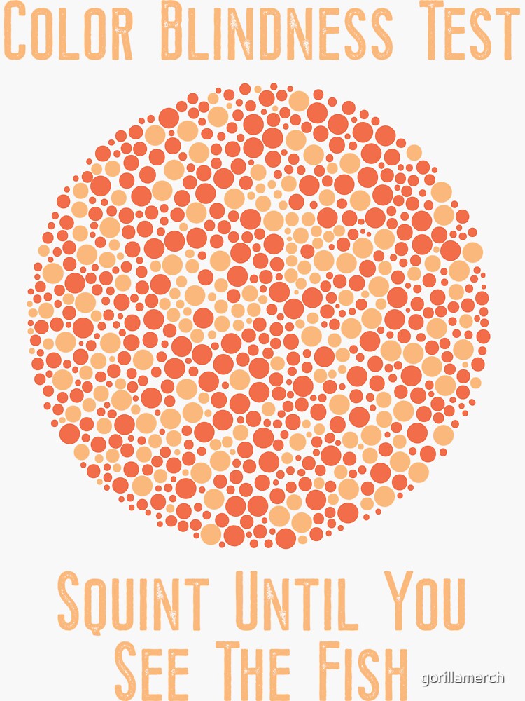 Funny Color Blindness Test Joke Sticker By Gorillamerch