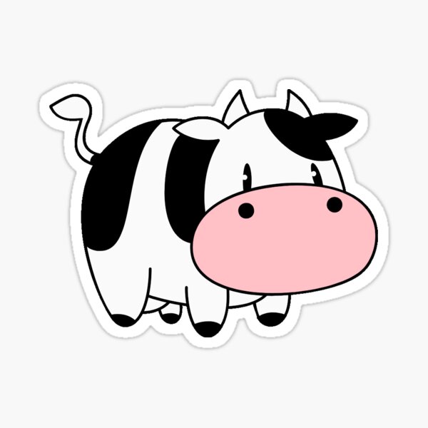 Cute Milk Cow Stickers | Redbubble