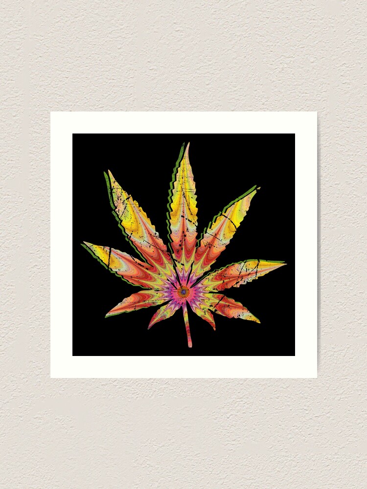 Trippy Marijuana Leaf