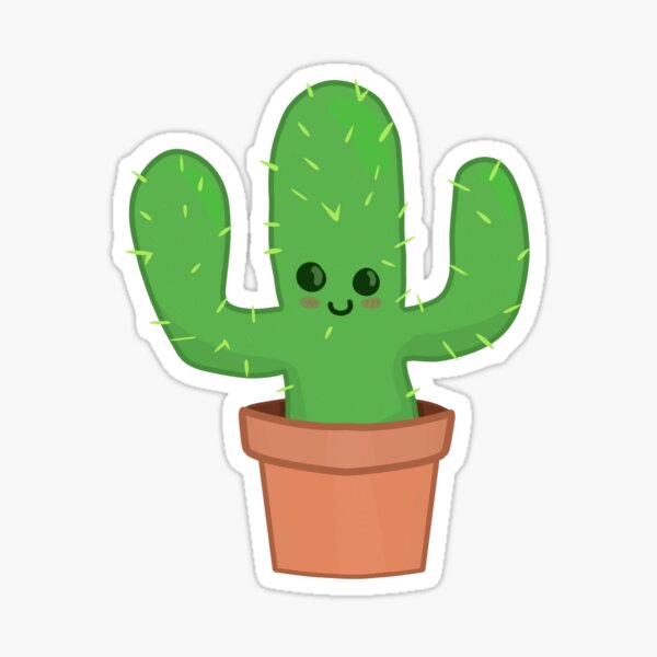 Paquete de pegatinas Kawaii con lindos cactus · Creative Fabrica