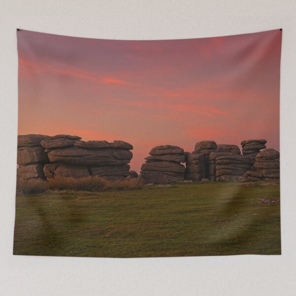Item preview, Bright Orange Sunset At Combestone Tor designed and sold by rawshutterbug.