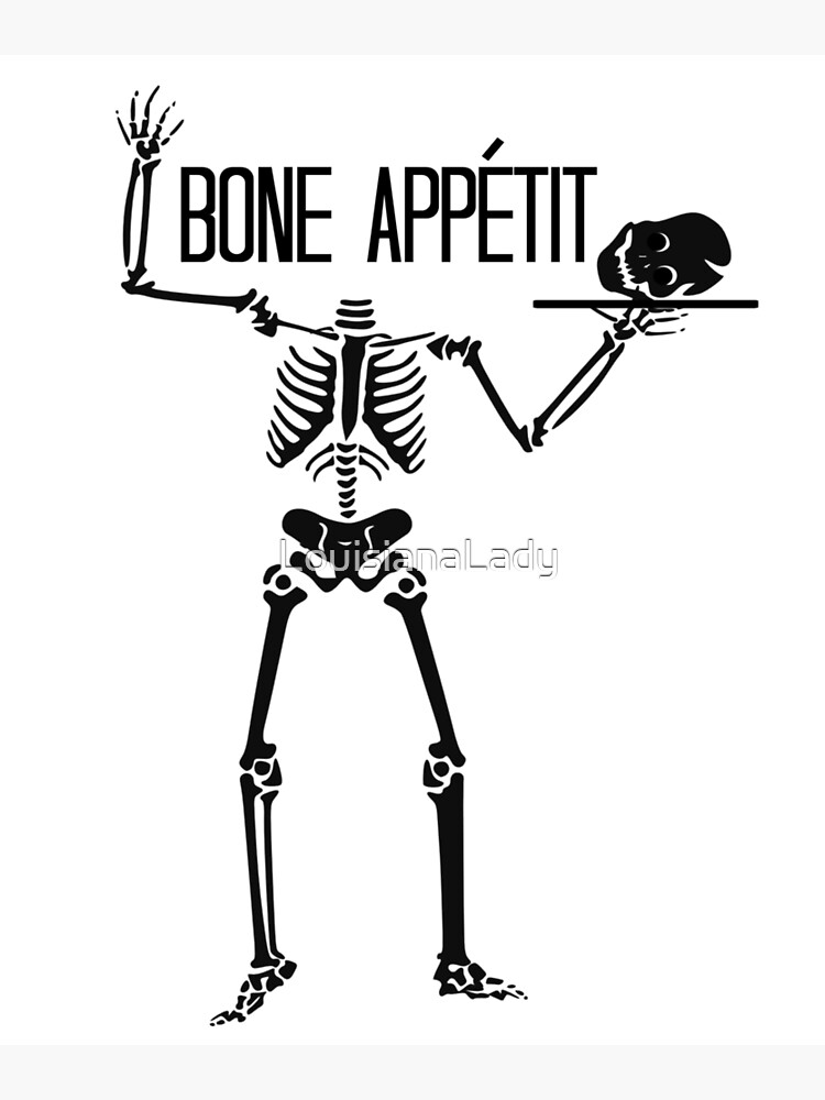 "Bone Appetite, Skeleton, Halloween, Goth, Bones" Poster for Sale by