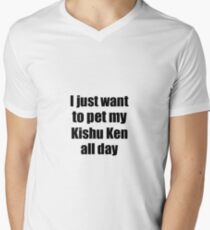 Kishu Ken Dog Lover Mom Dad Funny Gift Idea Men's V-Neck T-Shirt