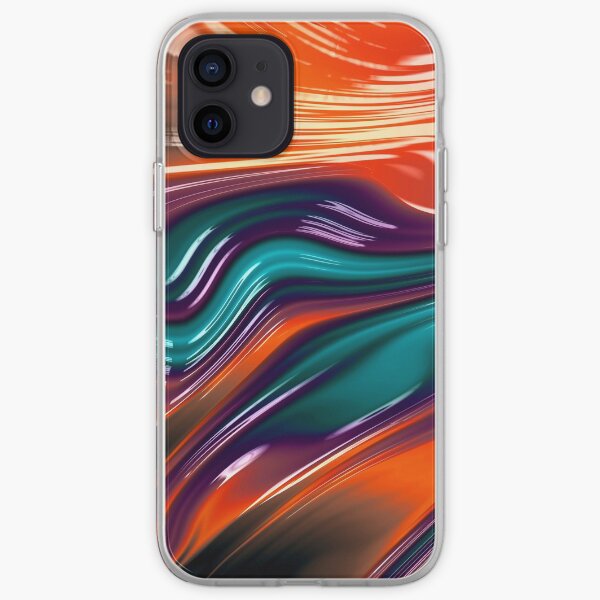 Shiny flowing fractal art iPhone Soft Case