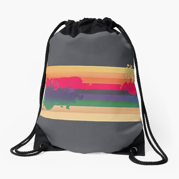 Expressive Rainbow Drawstring Bag