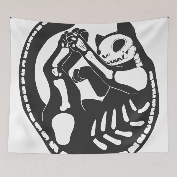 Item preview, Cat Skeleton Halloween Artwork designed and sold by cellsdividing.