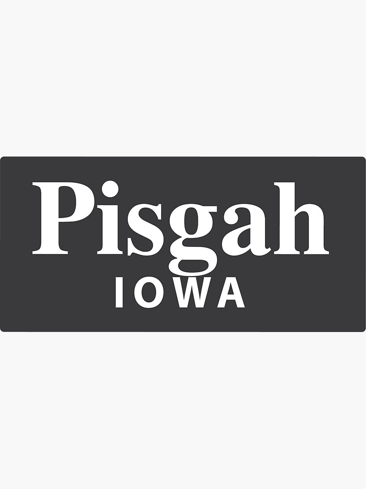 "Pisgah, Iowa" Sticker by EveryCityxD2 Redbubble