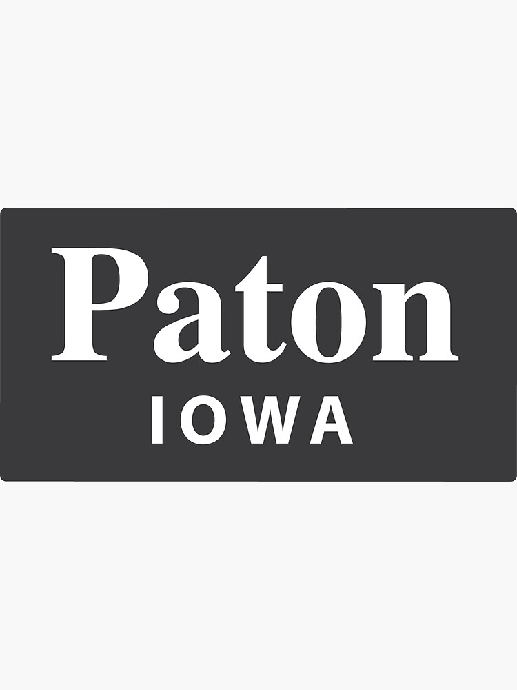 "Paton, Iowa" Sticker by EveryCityxD2 Redbubble