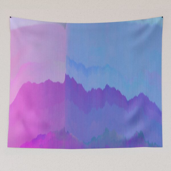 Item preview, Pink Blue Distorted Wave - Glitch Art Print designed and sold by burning.