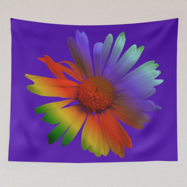 Item preview, beautiful, colorful marguerite, flower, rainbow designed and sold by rhnaturestyles.