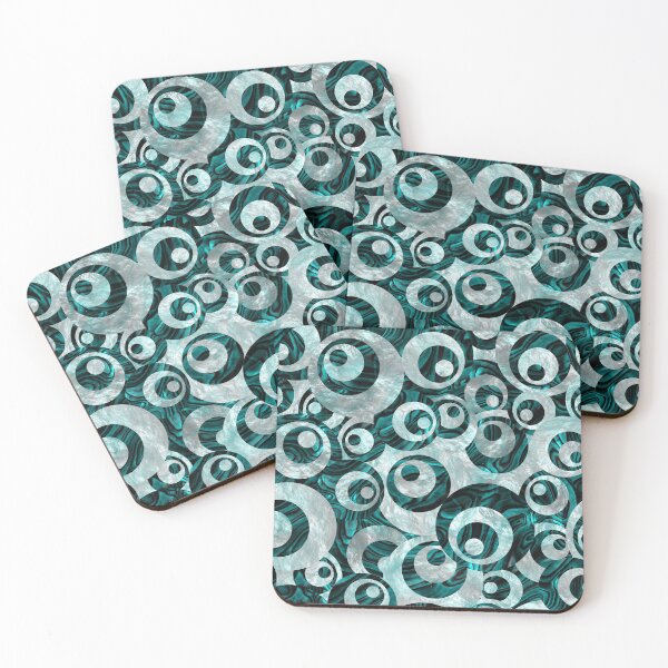 Item preview, Modern Geometric Circles Pattern - Teal Abalone Mother of Pearl designed and sold by WickedRefined - Nicole Demereckis.