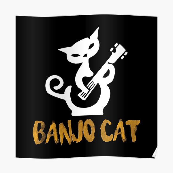"Banjo Cat" Poster by URBANBOX Redbubble