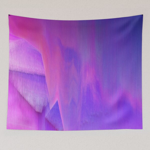 Item preview, Distorted Purple Glitch Waves - Glitch Art Print designed and sold by burning.