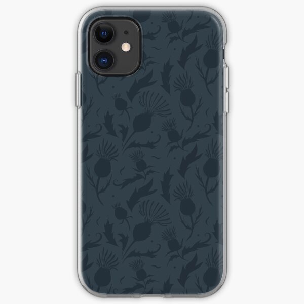 Charcoal Thistle Pattern iPhone Soft Case