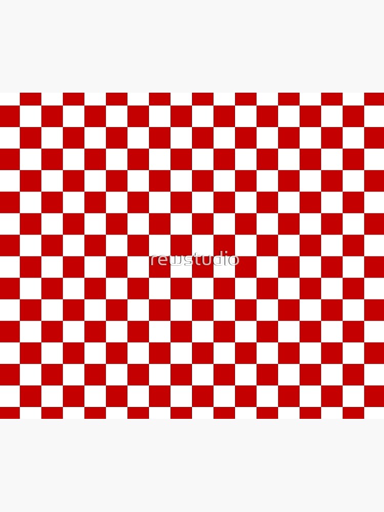 Cherry Red And White Checkerboard Pattern by rewstudio