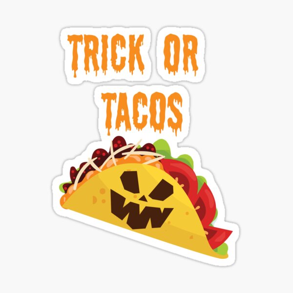 Trick or Tacos Halloween Taco Design Sticker