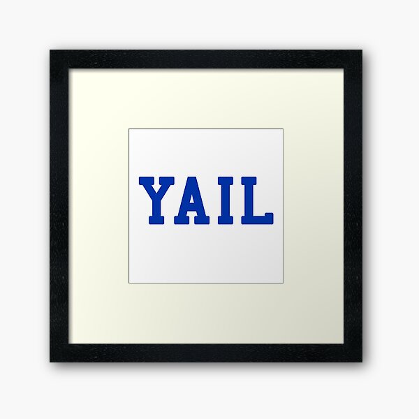 YAIL (blue letters) Framed Art Print