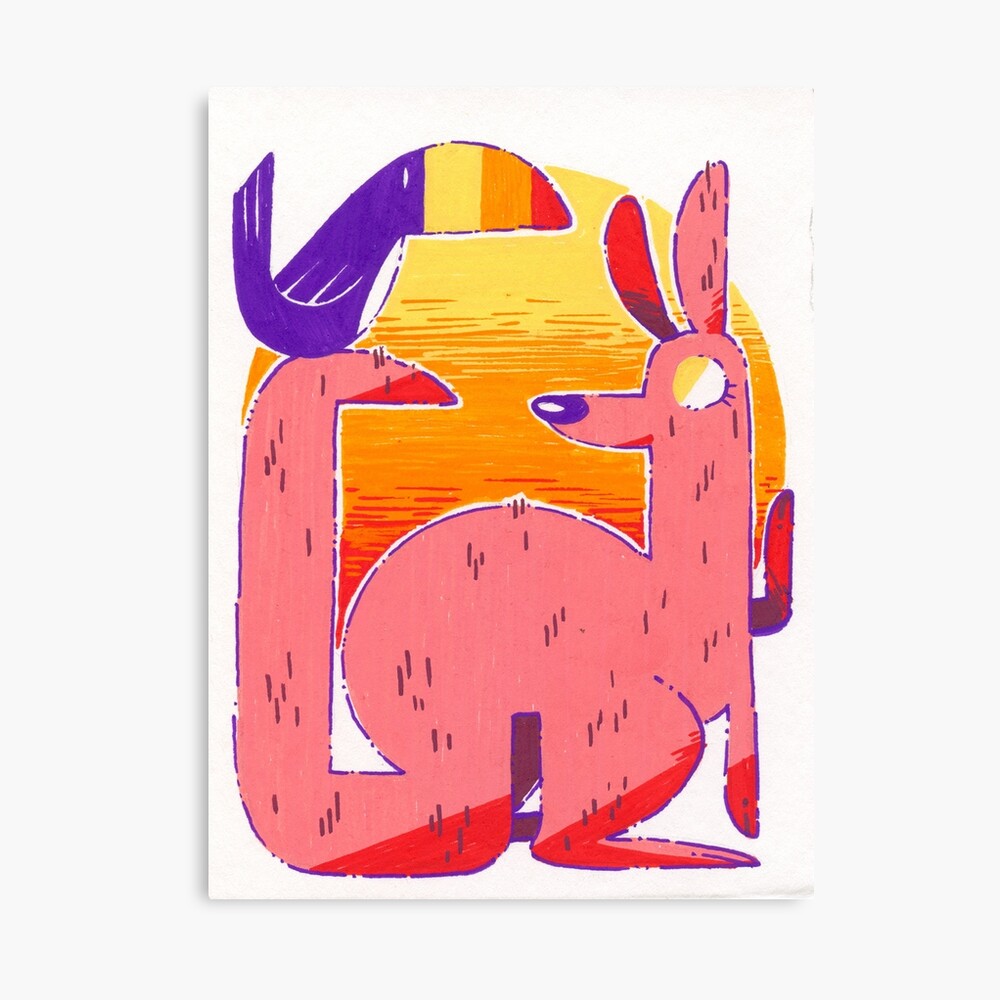 "Kangaroo and Bird" Canvas Print by KaseyTheGolden Redbubble