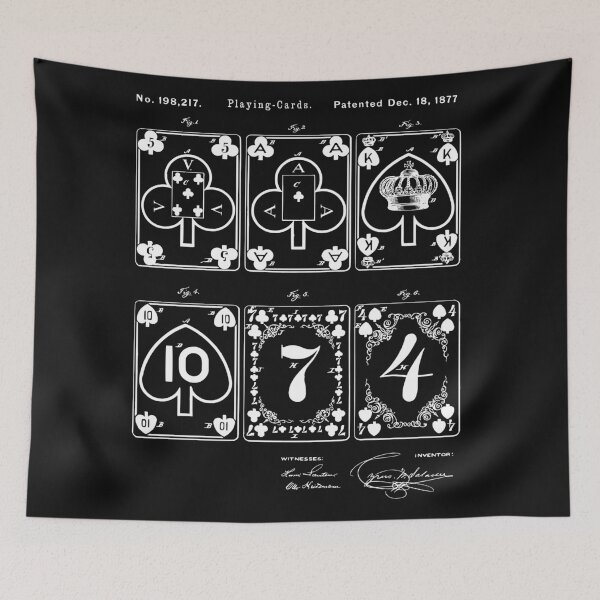 Item preview, Vintage Playing Cards Patent Blueprints 1877 designed and sold by MadebyDesign.