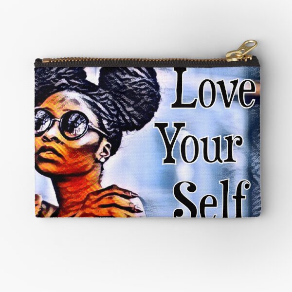 Love Your Self African American Black Woman Zipper Pouch