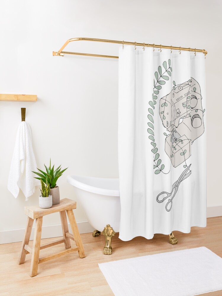 Alternate view of The Sewing Machine Escape Shower Curtain