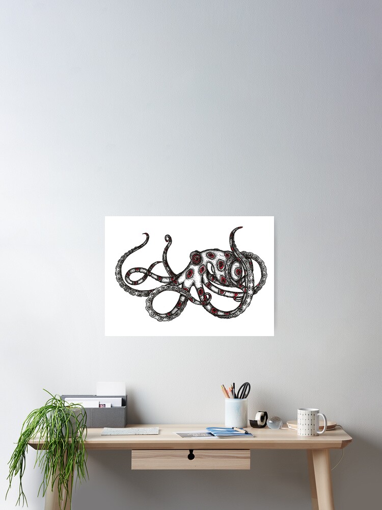 Akkorokamui - Yokai Octopus Illustration&quot; Poster for Sale by 