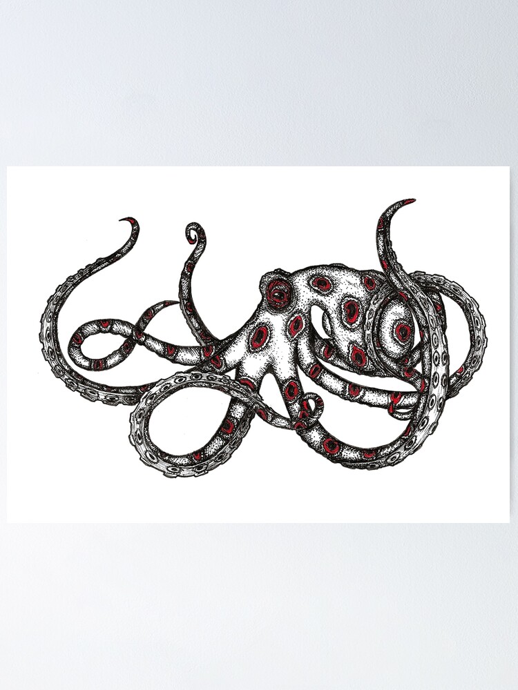 Akkorokamui - Yokai Octopus Illustration&quot; Poster for Sale by 