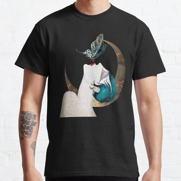 Butterfly Kiss French Art Deco Flapper Woman Remix Classic T-Shirt