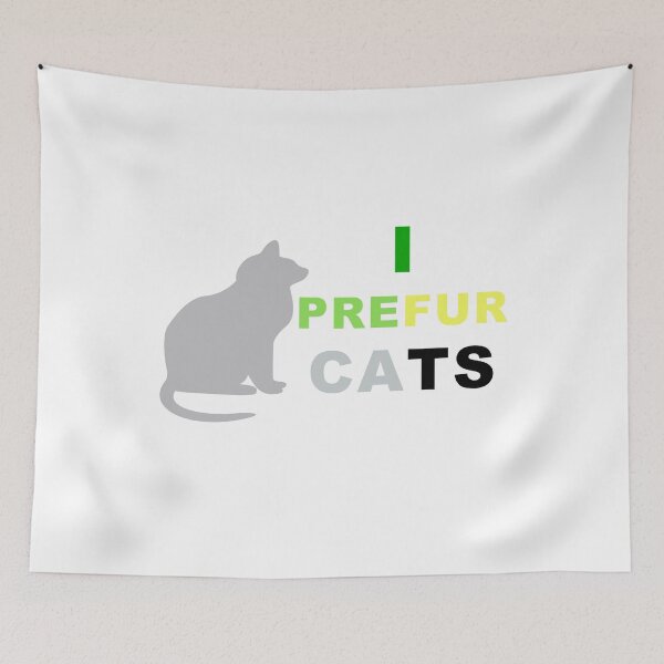 Item preview, AROMANTIC I PREFUR CATS AROMANTIC T-SHIRT GREY CAT designed and sold by asexualise.