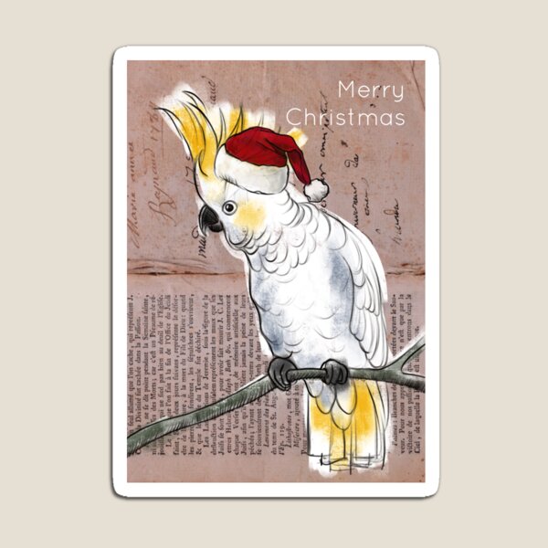 Cockatoo Christmas card Magnet