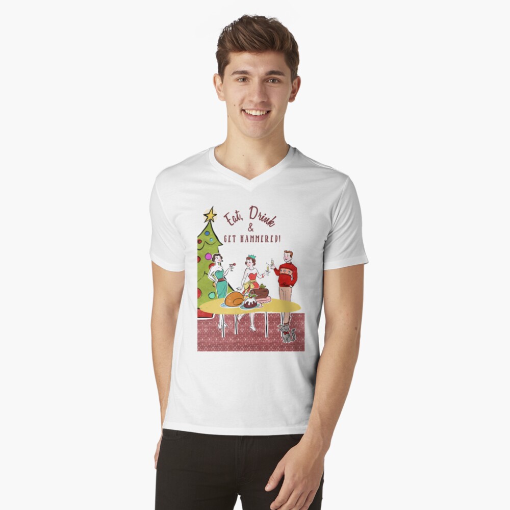 Aperçu de l'œuvre T-shirt col V créée et vendue par MerryMakewell.