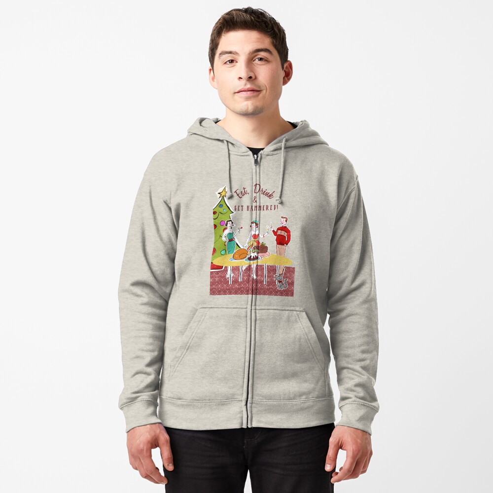 Aperçu de l'œuvre Veste zippée à capuche créée et vendue par MerryMakewell.