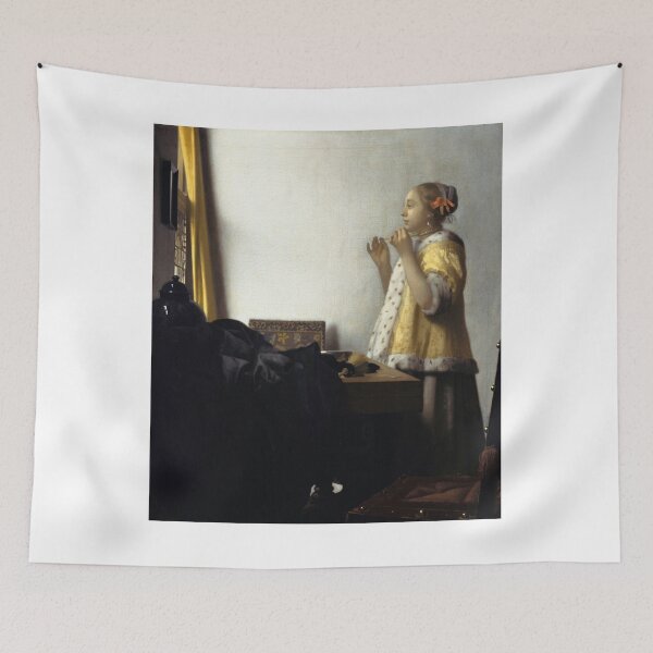 Item preview, Young Woman with a Pearl Necklace (Vermeer) designed and sold by ArtHistorical.