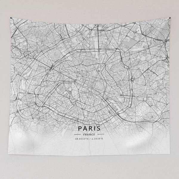 Item preview, Paris, France Light Map designed and sold by DesignerMapArt.